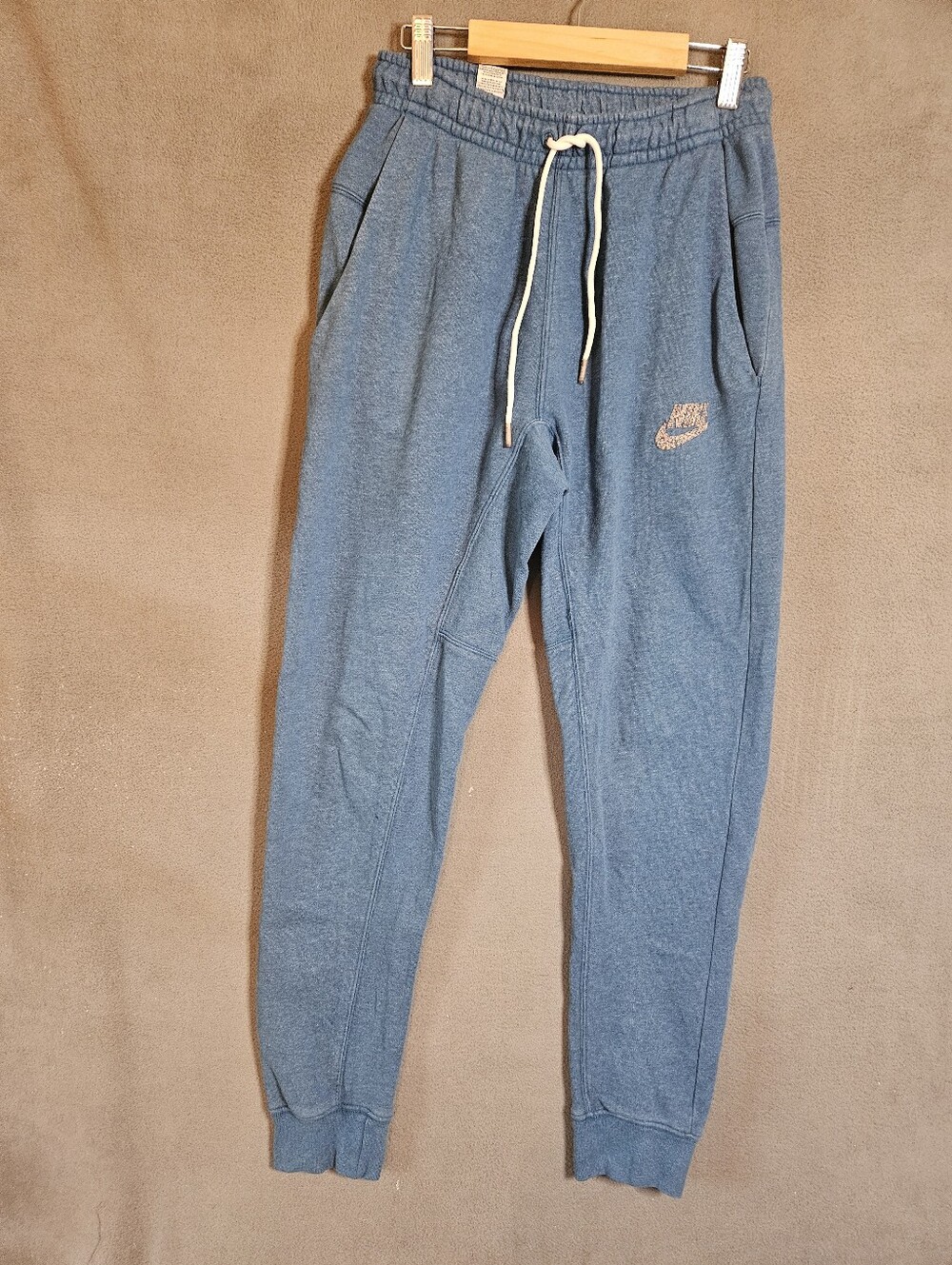 Nike Womens XS Jogger Sweatpants Blue Drawstring Lounge Pockets Fleece Lined